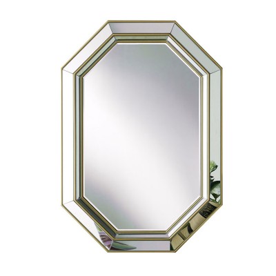 Anti fog polyurethane mothproof mirror for wall decoration factory sale golden framed wall mounted mirror