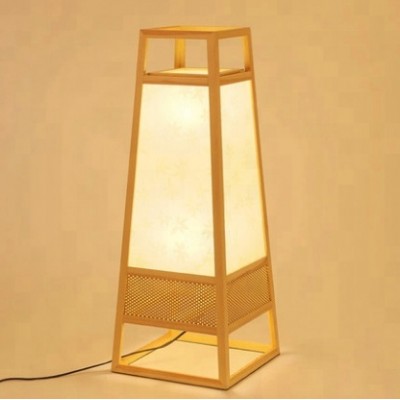 wood floor/table lamp